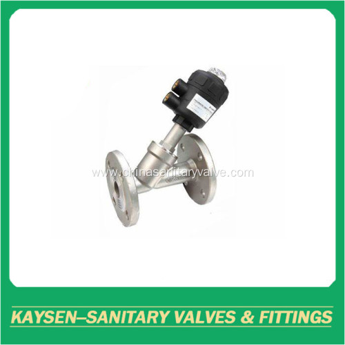 Sanitary flange pneumatic angle seat valves